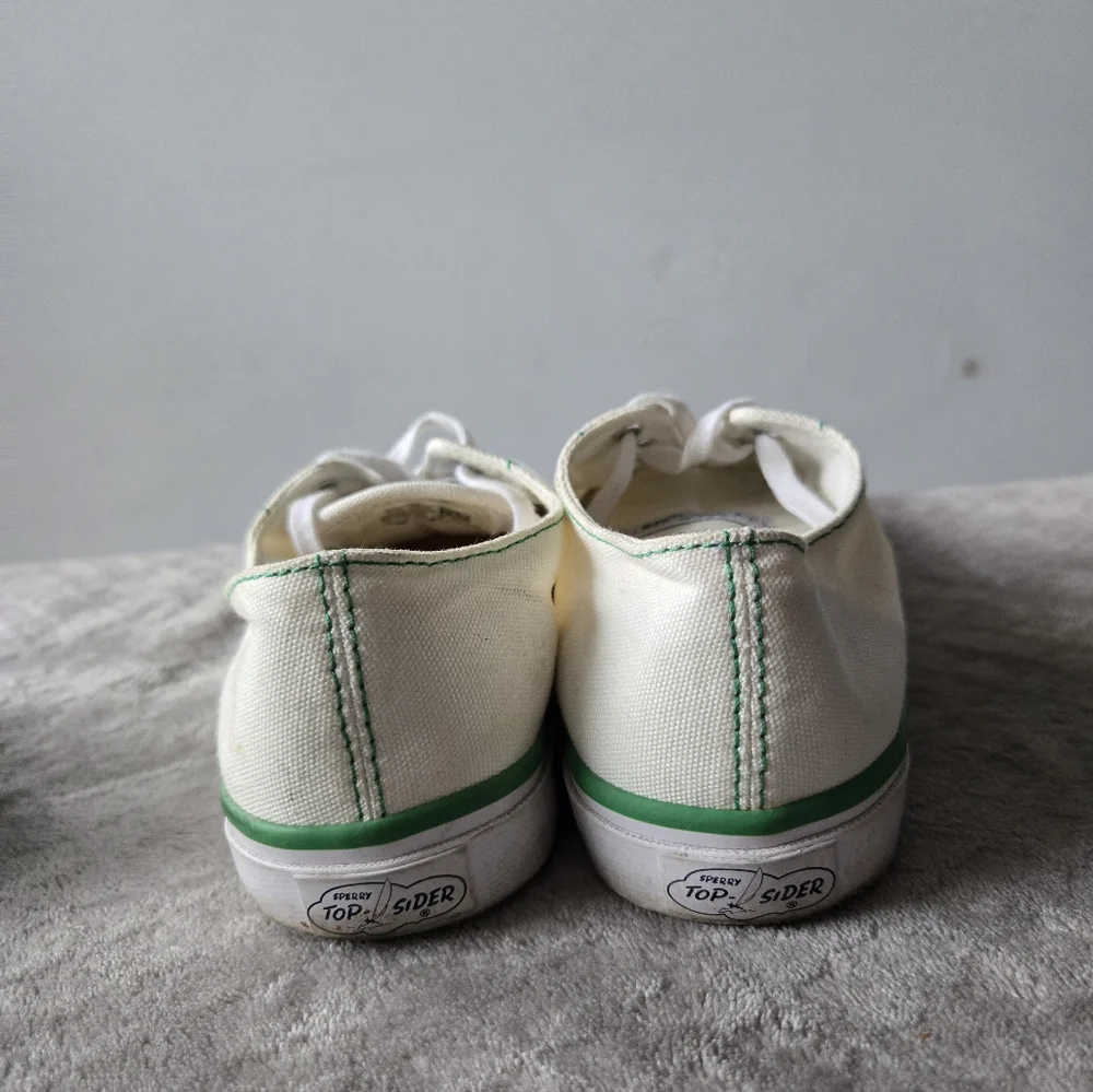 Mens Green Trim Sperry Shoes Top Siders